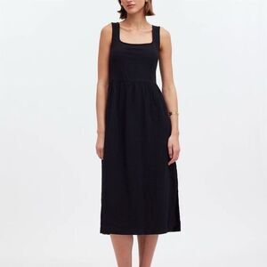 NWOT Madewell Women's XS Black Knit Tank Midi Dress Sleeveless Spring Minimalist